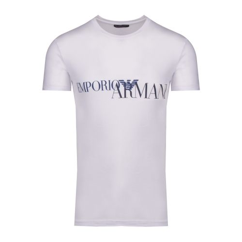 Mens White Megalogo Slim Fit S/s T Shirt 37260 by Emporio Armani Bodywear from Hurleys
