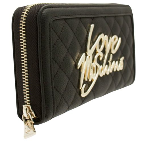 Womens Black Love Quilted Purse 10466 by Love Moschino from Hurleys