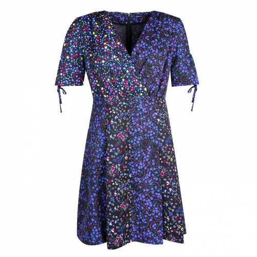 Womens Black & Blue Aubine Drape Floral Dress 30485 by French Connection from Hurleys