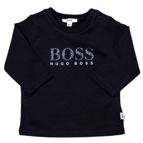 Baby Navy Branded L/s Tee Shirt 65278 by BOSS from Hurleys