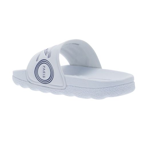 Kids White And Navy Logo JB Slides (28-38) 23607 by Kenzo from Hurleys