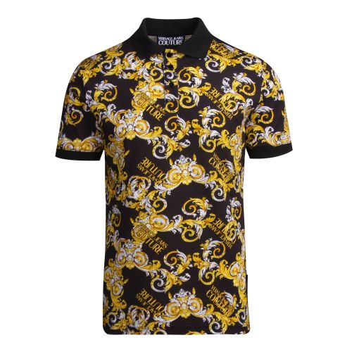 Mens Black Baroque Print S/s Polo Shirt 75715 by Versace Jeans Couture from Hurleys