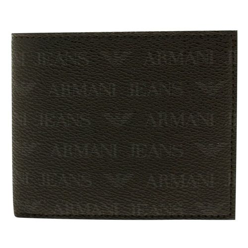 Mens Black Multi Logo Bifold Wallet 11137 by Armani Jeans from Hurleys