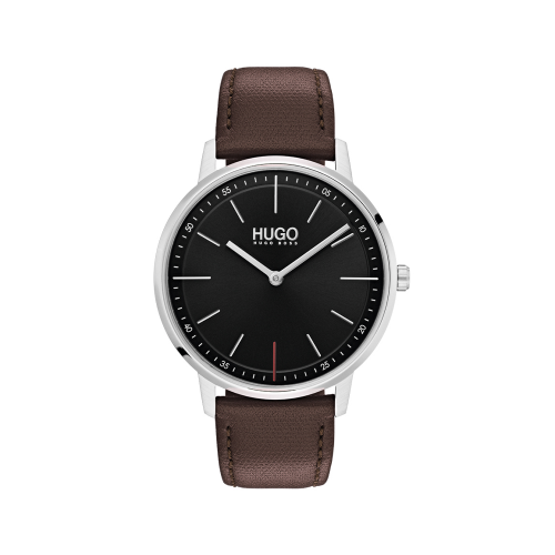 Mens Brown/Black/Silver Exist Leather Watch 78811 by HUGO from Hurleys