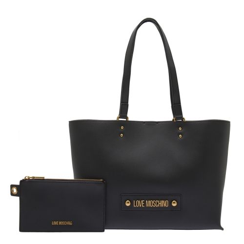 Womens Black Smooth Shopper Bag 53187 by Love Moschino from Hurleys