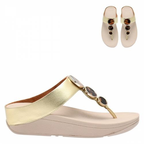 Womens Gold Halo Tortoise Toe-Thong Sandals 40946 by FitFlop from Hurleys