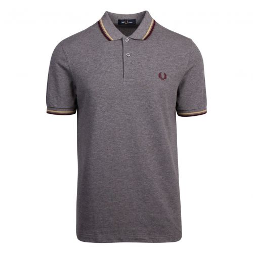 Mens Grey Marl Twin Tipped S/s Polo Shirt 77000 by Fred Perry from Hurleys