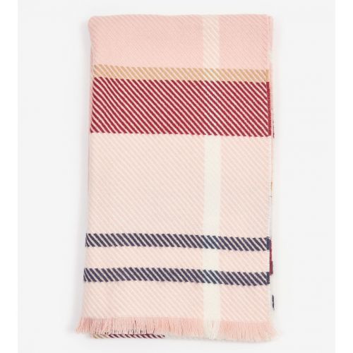 Womens Red/Pink Blair Tartan Scarf 92357 by Barbour from Hurleys