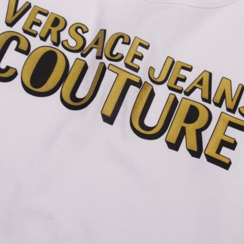 Womens White Metallic Foil Logo S/s T Shirt 55201 by Versace Jeans Couture from Hurleys