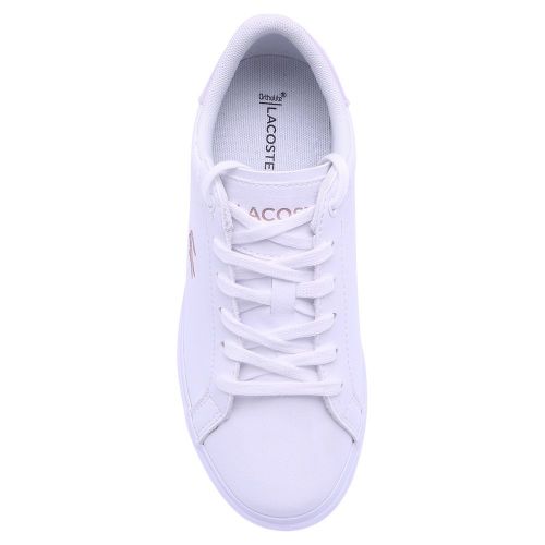 Junior White Pink Powercourt Trainers (2-5) 104996 by Lacoste from Hurleys