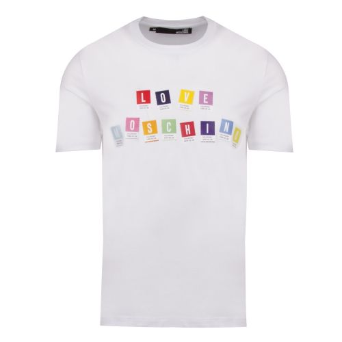 Mens Optical White Letter Tiles S/s T Shirt 56822 by Love Moschino from Hurleys