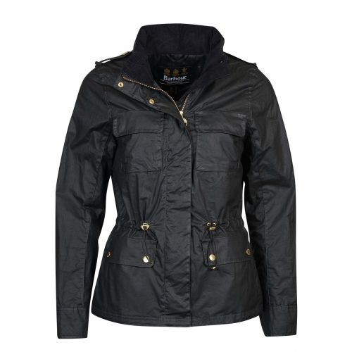 Womens Black Baton Waxed Jacket 56249 by Barbour International from Hurleys