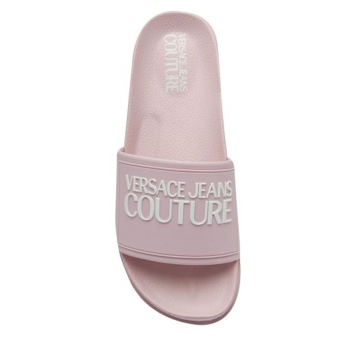 Womens Pink Branded Logo Slides 85940 by Versace Jeans Couture from Hurleys