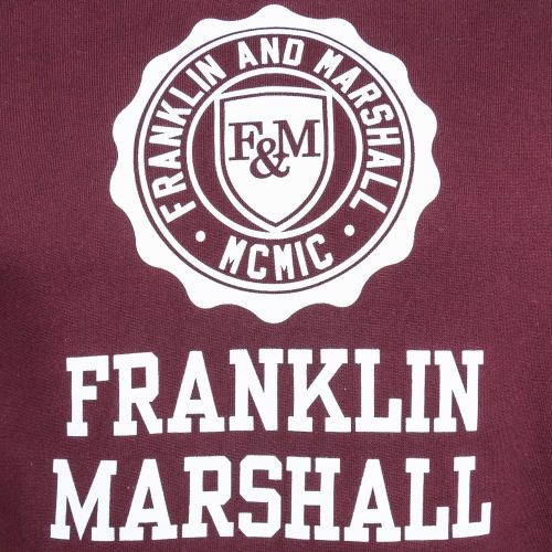 Mens Bordeaux Hooded Sweat Top 66166 by Franklin + Marshall from Hurleys