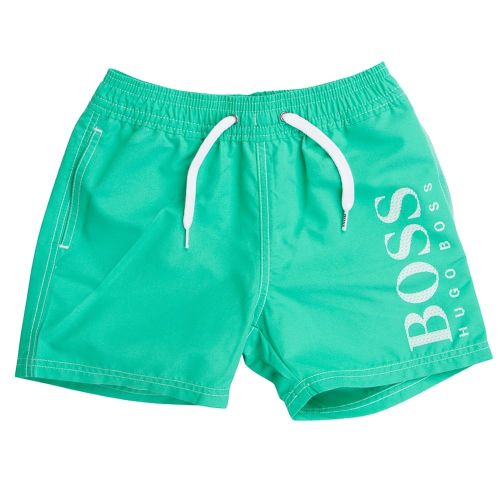 Boss Boys New Green Big Logo Swim Shorts 6874 by BOSS from Hurleys