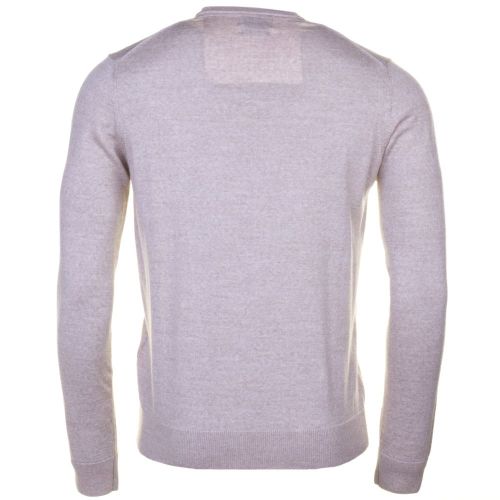 Mens Oatmeal Mullen Crew Knitted Jumper 63651 by Farah from Hurleys