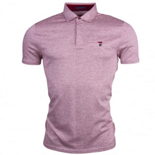 Mens Dark Red Bary Textured S/s Polo Shirt 14250 by Ted Baker from Hurleys