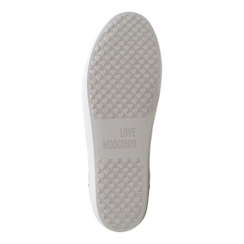 Womens White Metallic Heart Cupsole Trainers 101663 by Love Moschino from Hurleys