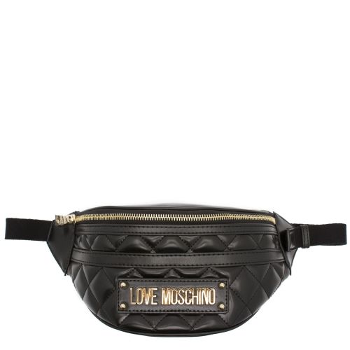 Womens Black Quilted Bum Bag 35105 by Love Moschino from Hurleys