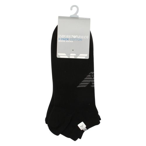 Mens Black Multi 3 Pack Trainer Socks 48071 by Emporio Armani Bodywear from Hurleys