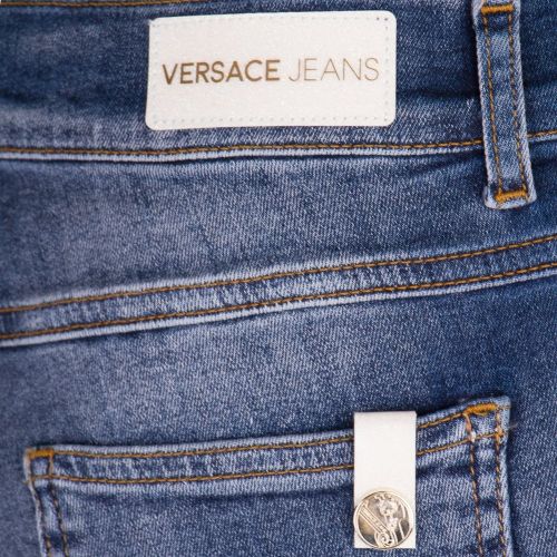 Versace Womens Indigo R.Swallow Lurex Skinny Jeans 72686 by Versace Jeans from Hurleys