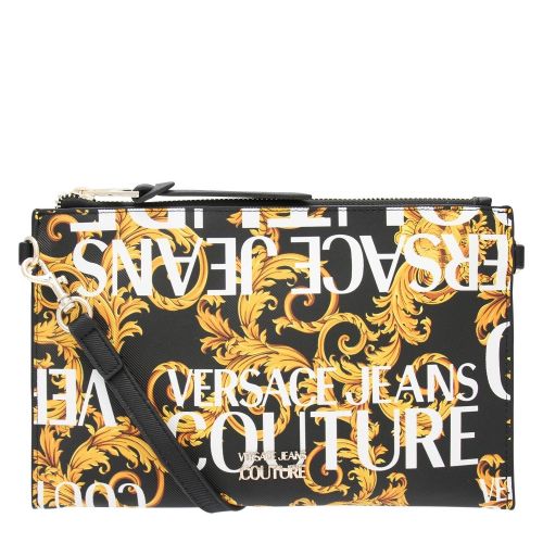 Womens Black/Gold Baroque Print Clutch Bag 43801 by Versace Jeans Couture from Hurleys