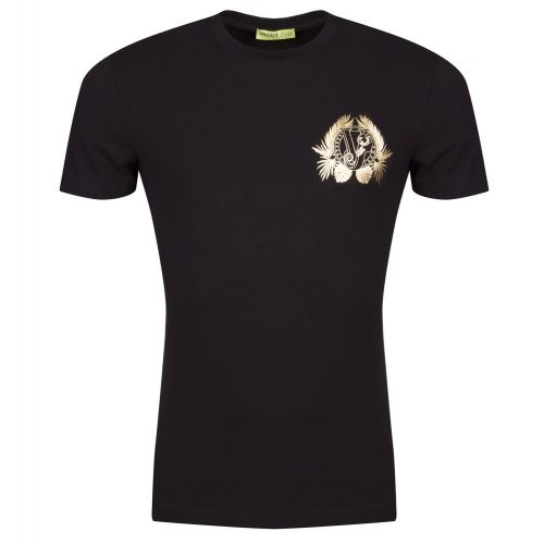 Mens Black & Gold Small Iconic Logo Slim S/s T Shirt 25270 by Versace Jeans from Hurleys
