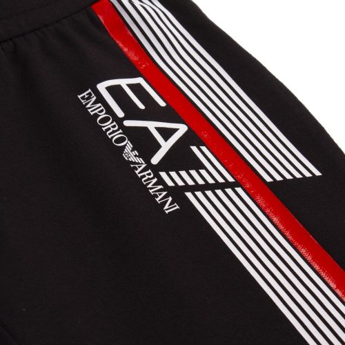 Boys Black Train 7 Lines Sweat Shorts 57359 by EA7 from Hurleys