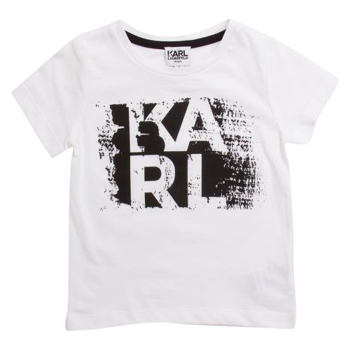 Karl Lagerfeld Boys Blanc White KARL S/s Tee Shirt 7523 by Karl Lagerfeld Kids from Hurleys