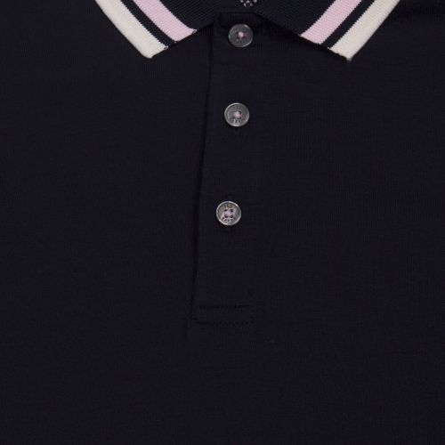 Mens Navy Kazza Striped Collar S/s Polo Shirt 43921 by Ted Baker from Hurleys