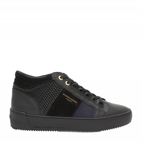 Mens Black Gloss Woven Propulsion Mid Geo Trainers 53247 by Android Homme from Hurleys