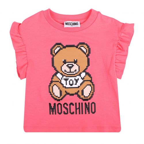Girls Strawberry Pixel Toy Frill S/s T Shirt 101228 by Moschino from Hurleys