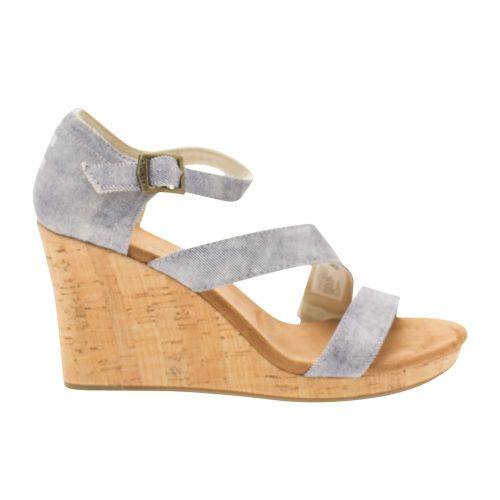 Womens Slate Blue Twill Clarissa Wedges 8674 by Toms from Hurleys