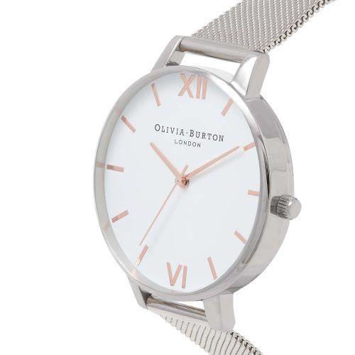 Womens Rose Gold/Silver White Dial Mesh Watch 18252 by Olivia Burton from Hurleys