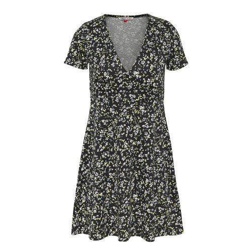 Womens Black Floral Floral Fit & Flare Dress 87704 by Tommy Jeans from Hurleys