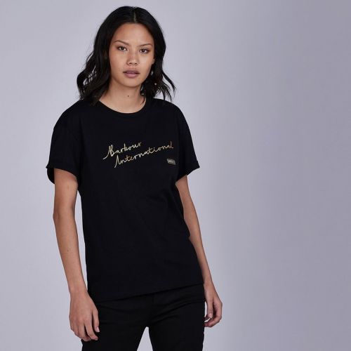 Womens Black Cadwell S/s T Shirt 76784 by Barbour International from Hurleys