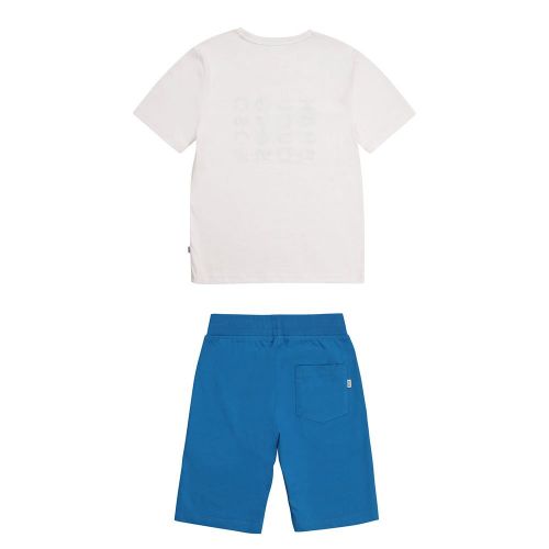 Boys White Logo S/s T Shirt & Short Set 86480 by BOSS from Hurleys