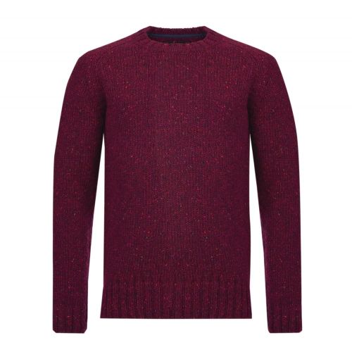 Heritage Mens Merlot Netherby Crew Knit Jumper 11954 by Barbour from Hurleys