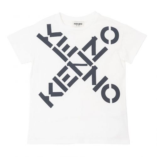 Boys Off White Logo Cross S/s T Shirt 102616 by Kenzo from Hurleys