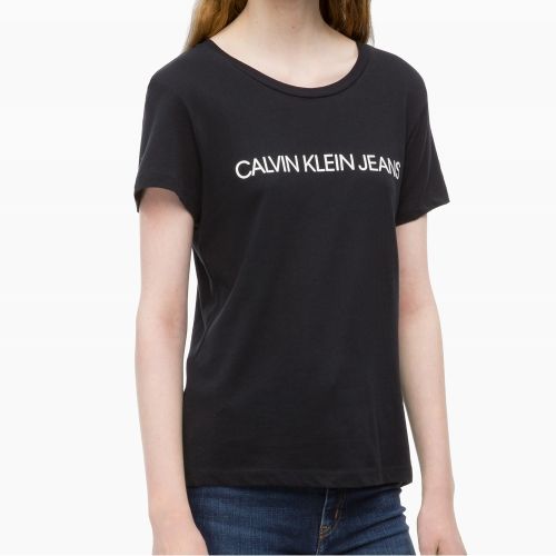 Womens Black Institutional Logo Slim Fit S/s T Shirt 27901 by Calvin Klein from Hurleys