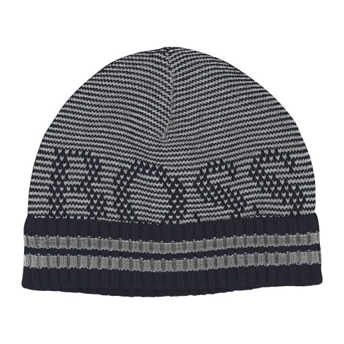 Baby Navy Branded Knitted Hat 13221 by BOSS from Hurleys