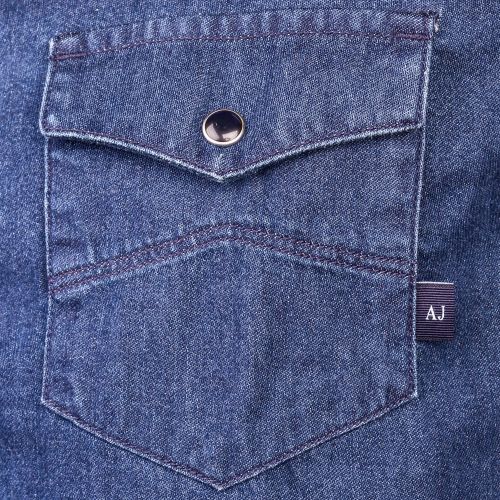 Mens Blue Western Denim L/s Shirt 61299 by Armani Jeans from Hurleys