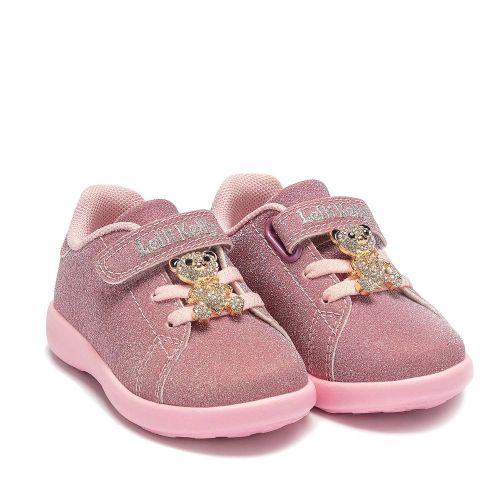 Baby Pink Glitter Sarah Teddy Trainers (20-25) 97020 by Lelli Kelly from Hurleys