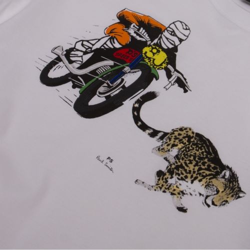 Mens White Cheetah Motorcycle Regular Fit S/s T Shirt 43323 by PS Paul Smith from Hurleys