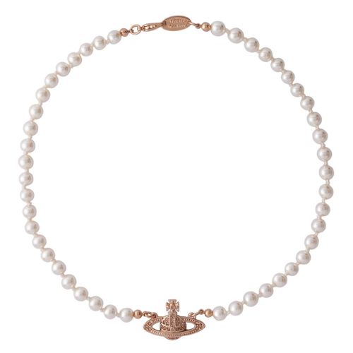 Womens Pink Gold/Pearl Mini Bas Relief Choker 82384 by Vivienne Westwood from Hurleys
