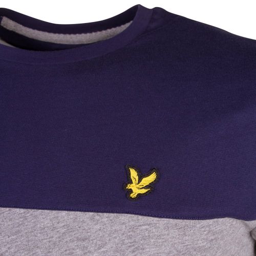 Mens Mid Grey Marl Panel S/s T Shirt 18742 by Lyle & Scott from Hurleys
