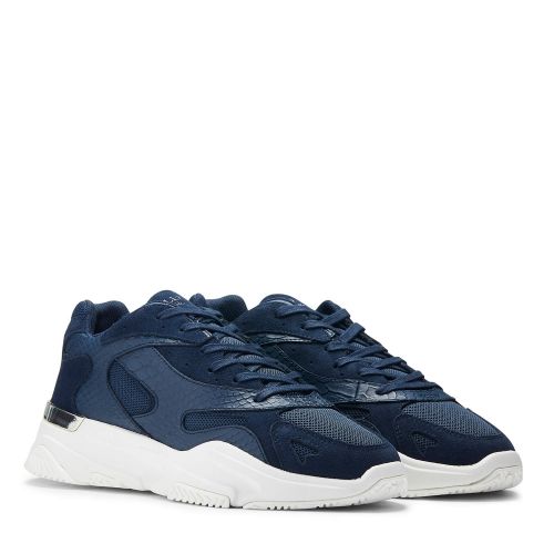 Mens Navy Lurus Python Trainers 57242 by Mallet from Hurleys