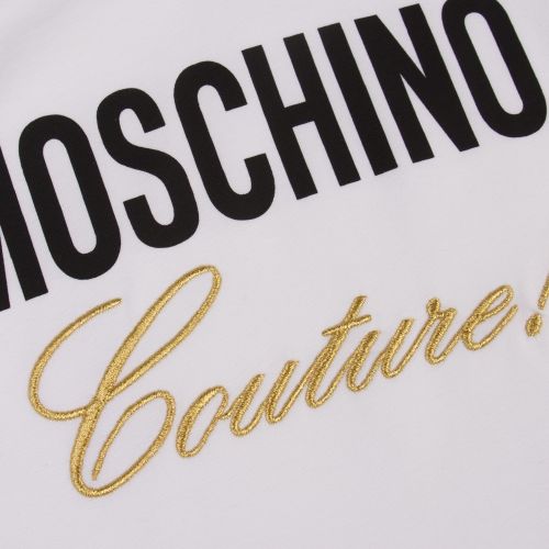 Girls Optical White Couture Logo L/s T Shirt 47317 by Moschino from Hurleys