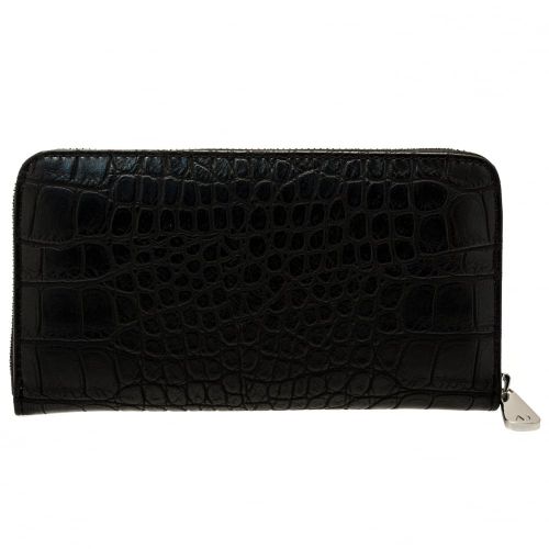 Womens Black Croc Effect Purse 59134 by Armani Jeans from Hurleys