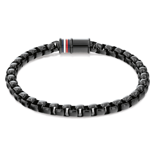 Mens Black Rounded Chain Bracelet 80122 by Tommy Hilfiger from Hurleys